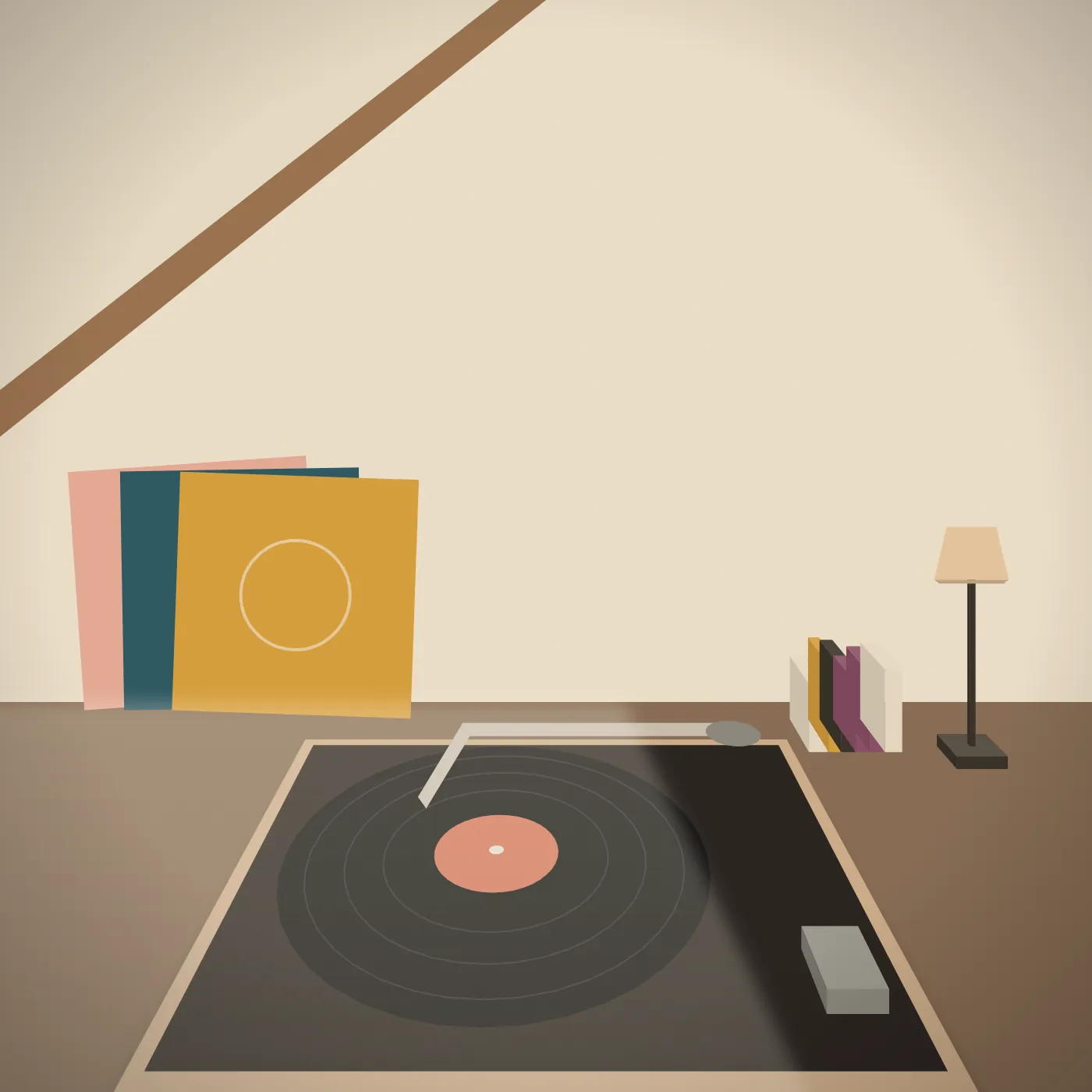 gramofon i płyty z lat 70.